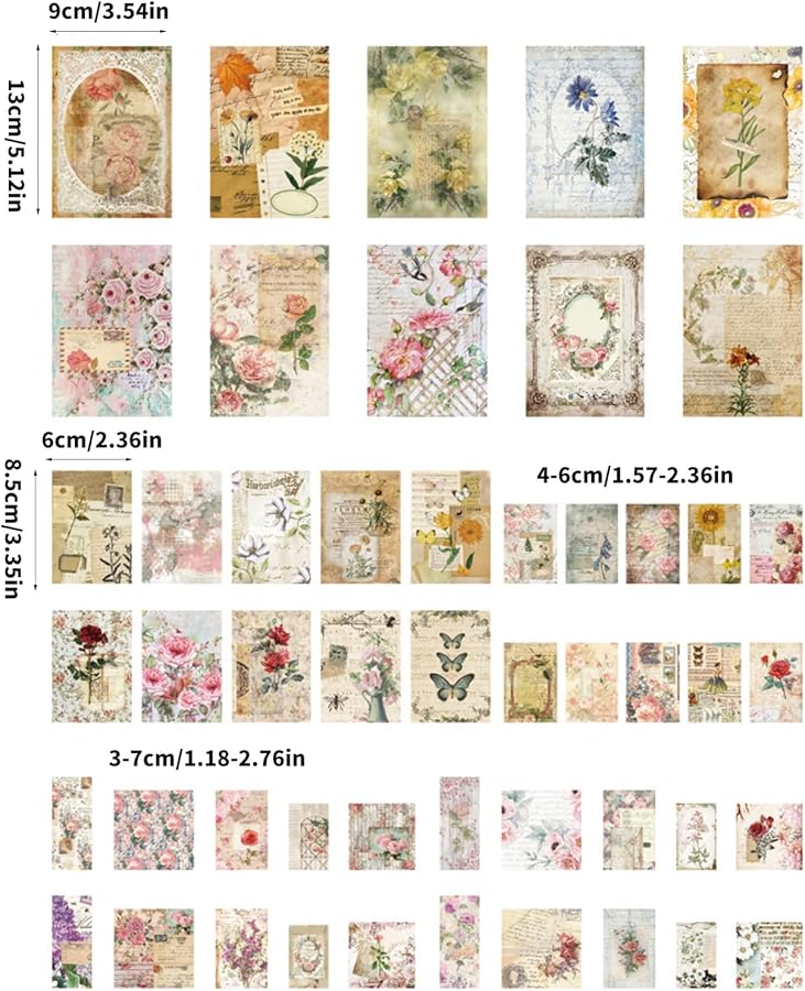 Antique Decorative Paper 100 Sheets For Scrapbooking Journaling Photo Album Invitation Card Packaging Color B - Image 4